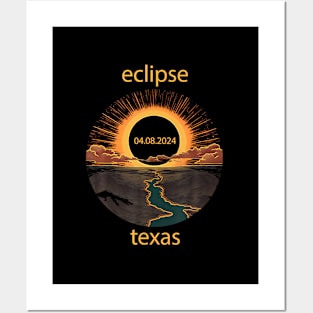 Texas Eclipse April 8 2024 04.08.2024 Texas Solar Eclipse Posters and Art